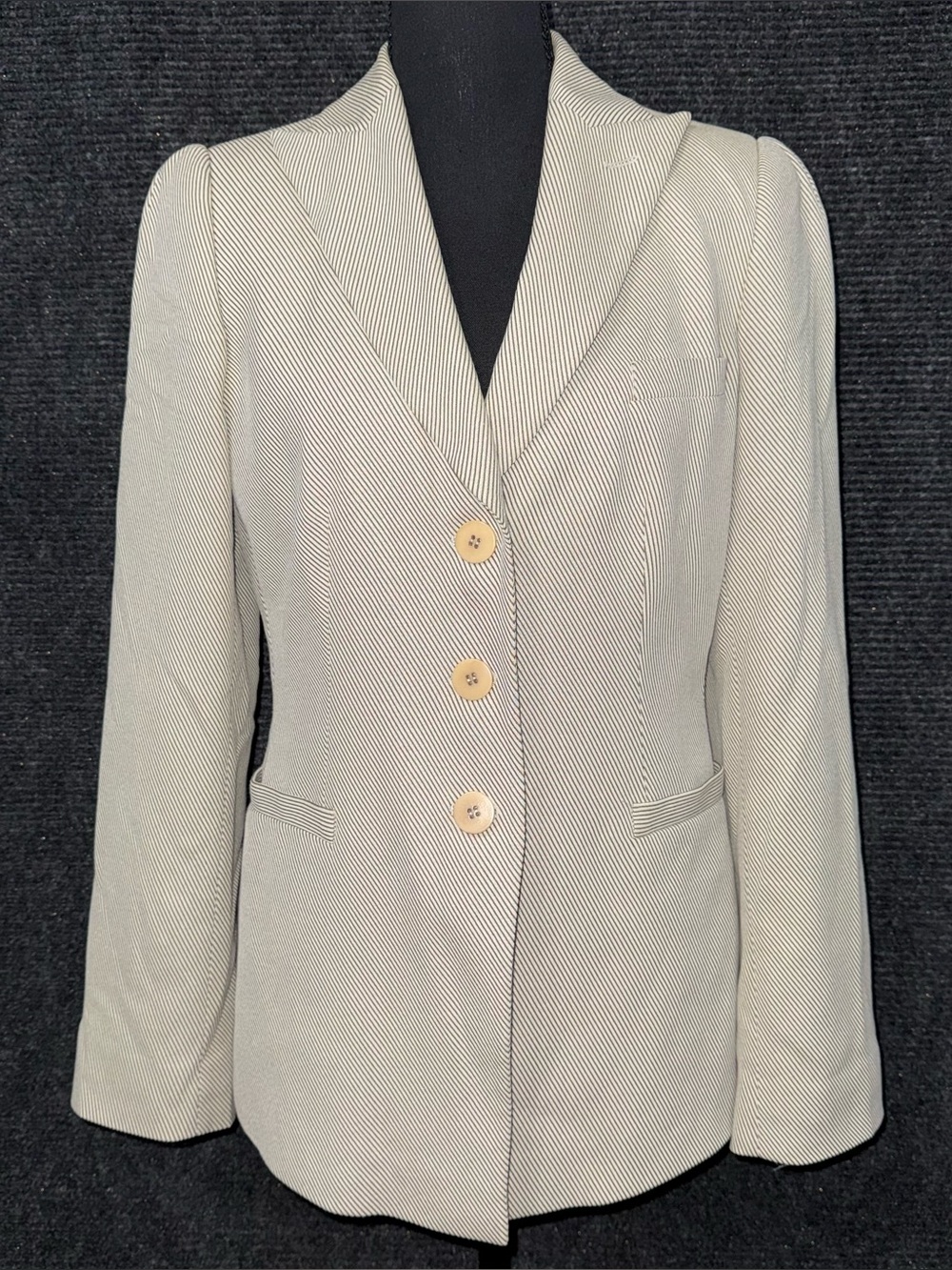 Armani Collezioni Women’s Blazer Jacket Italy Striped Single Breasted 8 Designer